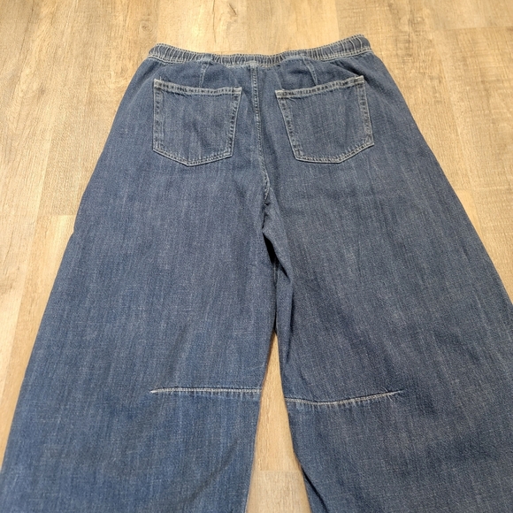 GAP Mid Rise Easy Horseshoe Jeans 12T Relaxed Barrel Leg Dark Indigo Cotton Tall - Picture 11 of 11